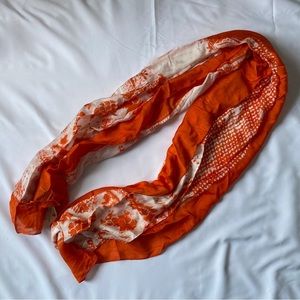 NWT Orange & White Knot Luxury Scarves